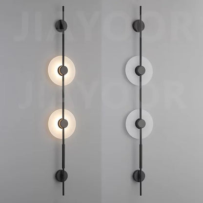Alabaster Vertical Wall Lamp Modern Mable Wall Art Black Led Acrylic Circle Wall Lamp