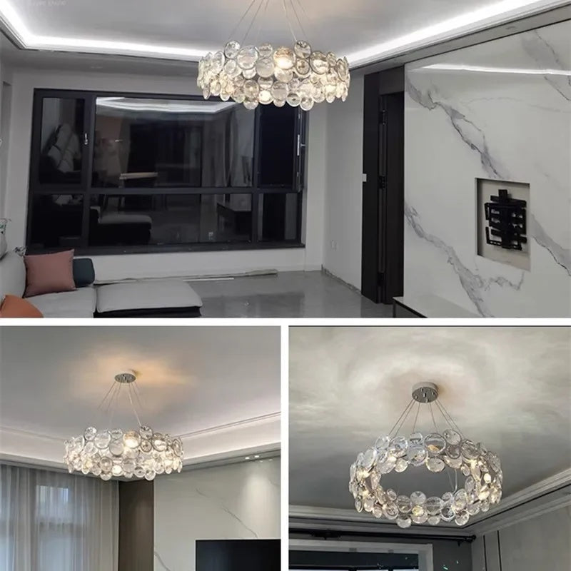 Chrome Round Crystal Chandelier