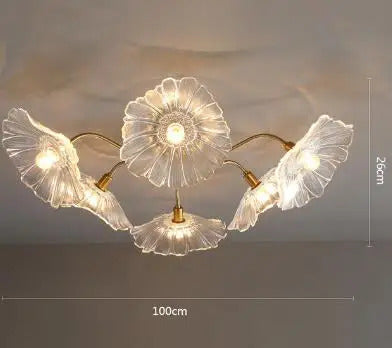 Lotus Flower Chandelier Modern Glass Flowers Led Chandelier