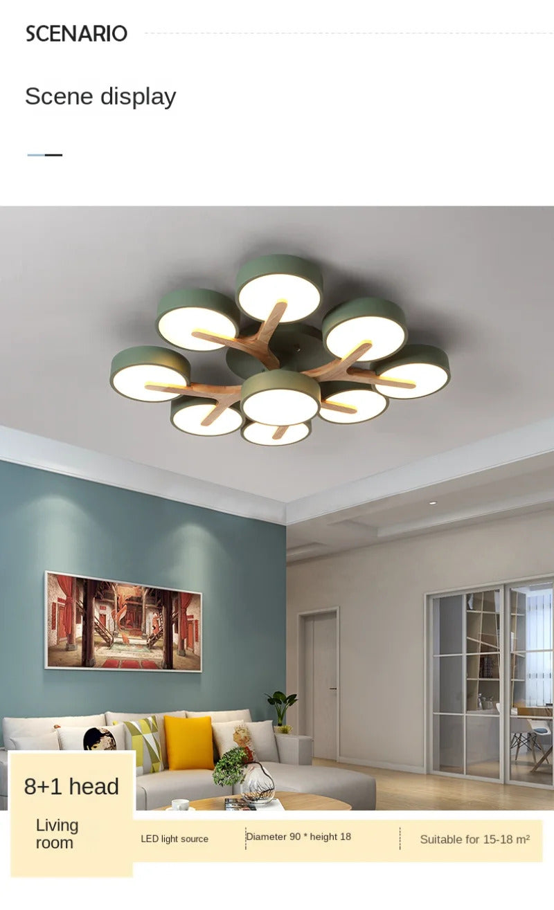 Modern Ceiling Lamp Bedroom Minimalist Wood Home Decor Lighting Fixtures