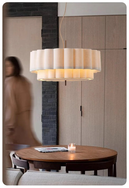 Nordic Minimalist Wabi Sabi Fabric Ceiling Chandelier Living Dining Room Bedroom Pendant Lights