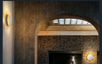 Modern Texture Designer round Wall Lamp Rotatable Black Gold round Sconce light