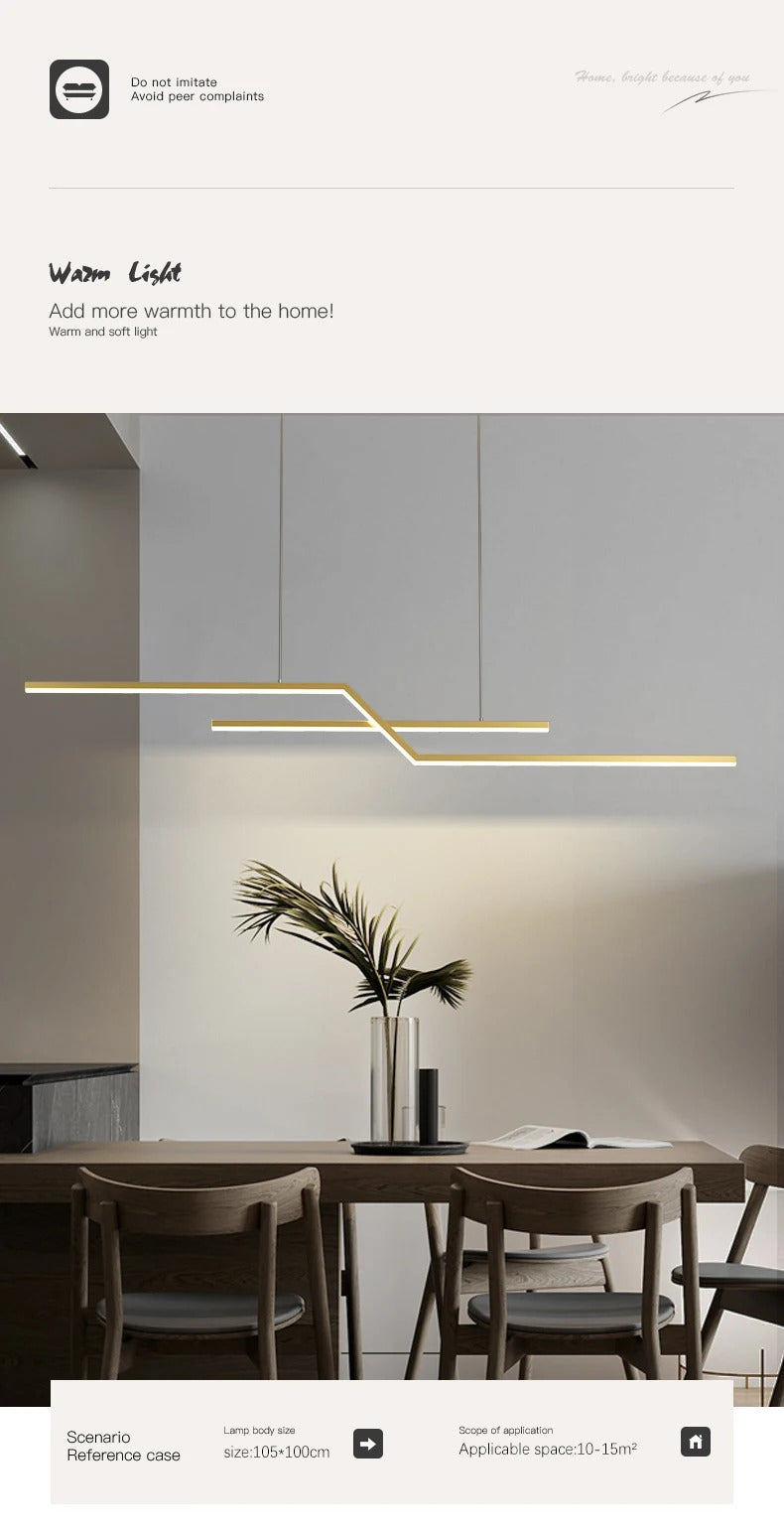 Modern geometric pendant light Led Home suspension metal