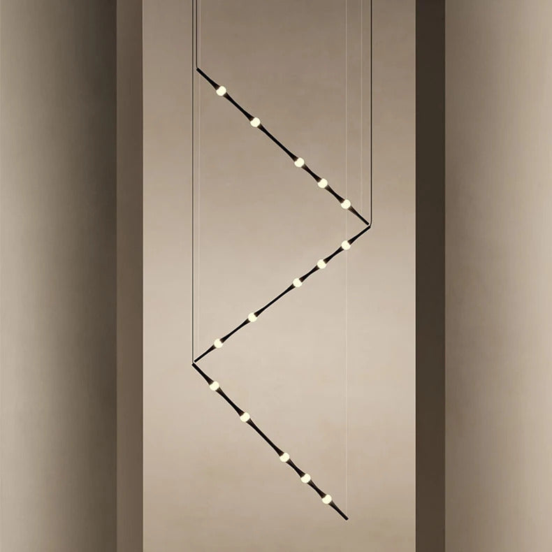 Novelty LED Aluminium long strip lamp Staircase Chandelier