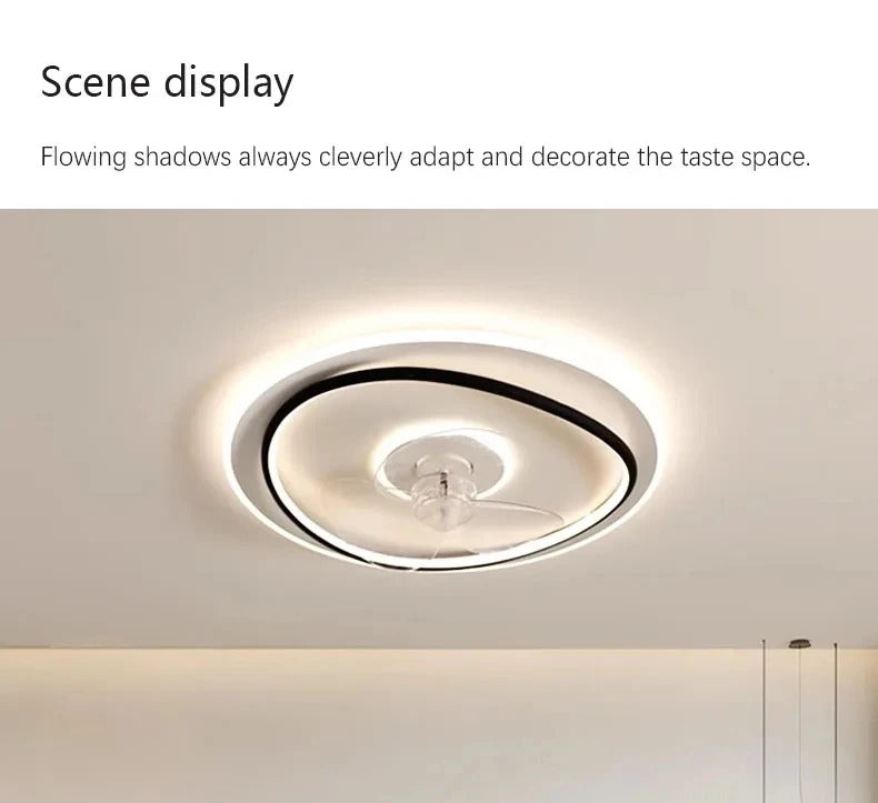 Modern LED Ceiling Fan Light Remote Dimming 6 Levels Silent Living Room lighting