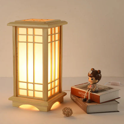 Japanese wooden floor lamp LED Wabi Sabi minimalist Square Wood Made standing lamp