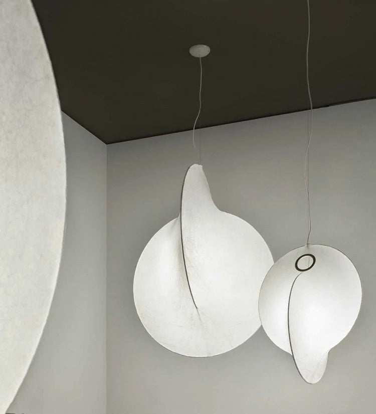 Overlap Suspension Lamp Nordic lamp minimalist creative silk white pendant light