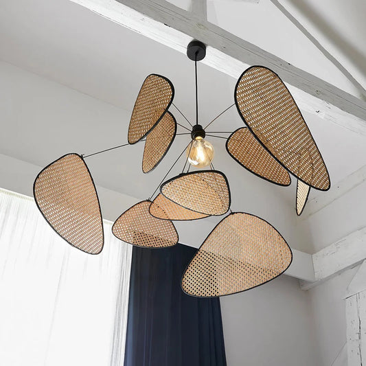 Rattan chandelier Wicker Suspension lamp