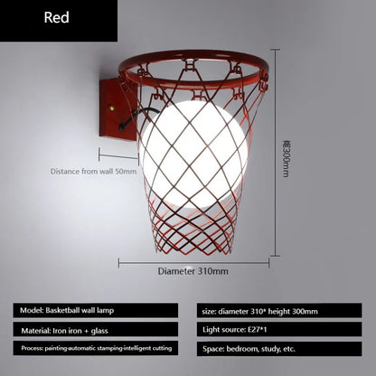 Basketball Wall Light Children boys Bedroom Wall Lamp Kids study Loft Sconce Light