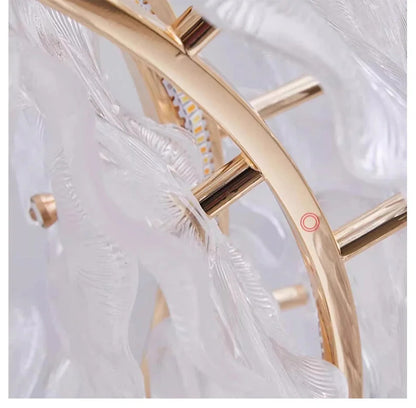 Modern Luxury Lotus Leaf Glass Chandelier Luxury Crystal Pendant Light