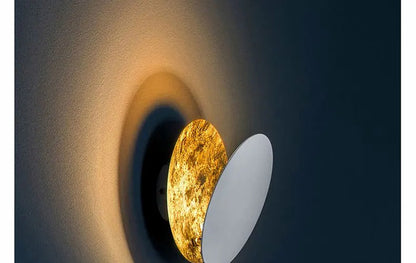 Modern Texture Designer round Wall Lamp Rotatable Black Gold round Sconce light