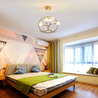 Hand-made wood pendant lamp home decoration E27 cage pendant light