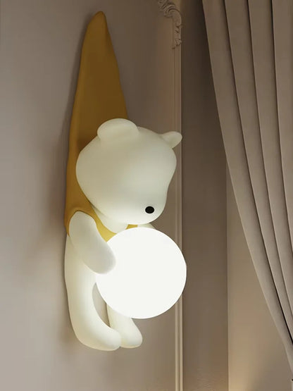 Bear Cute wall lamps Nordic Resin Little baby room Children's bedroom sconce lighting