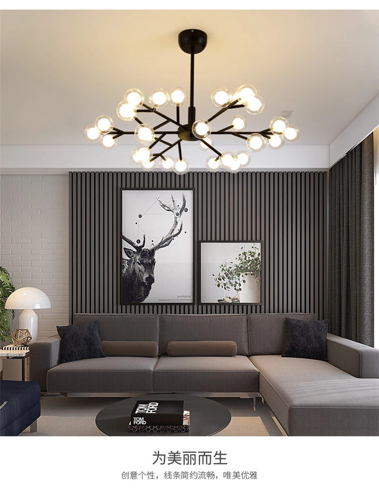 Nordic molecular chandelier G4 bulb ball chandelier