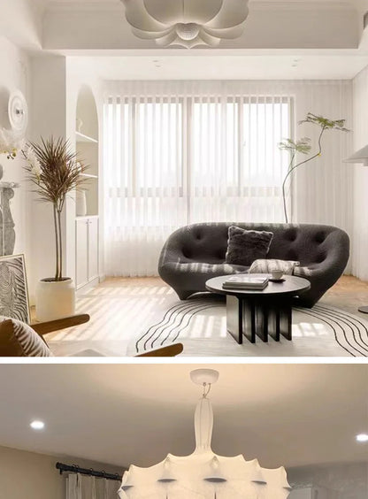 Modern Japanese Wabi Sabi Silk Pendant Lamp Living Dining Room Bedroom Ceiling Chandelier