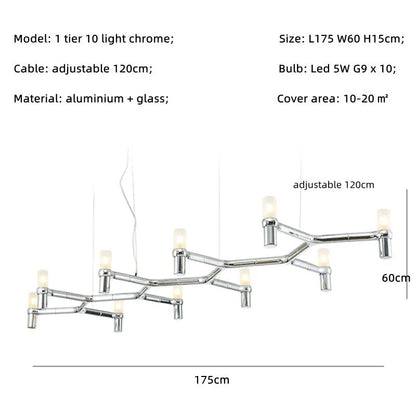 Crown Major Chandelier Nordic Tube Silver Chandelier Modern Led Luxury Chandelier