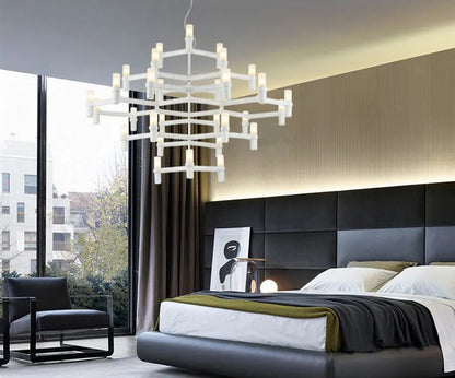 Crown Major Chandelier Nordic Tube Silver Chandelier Modern Led Luxury Chandelier