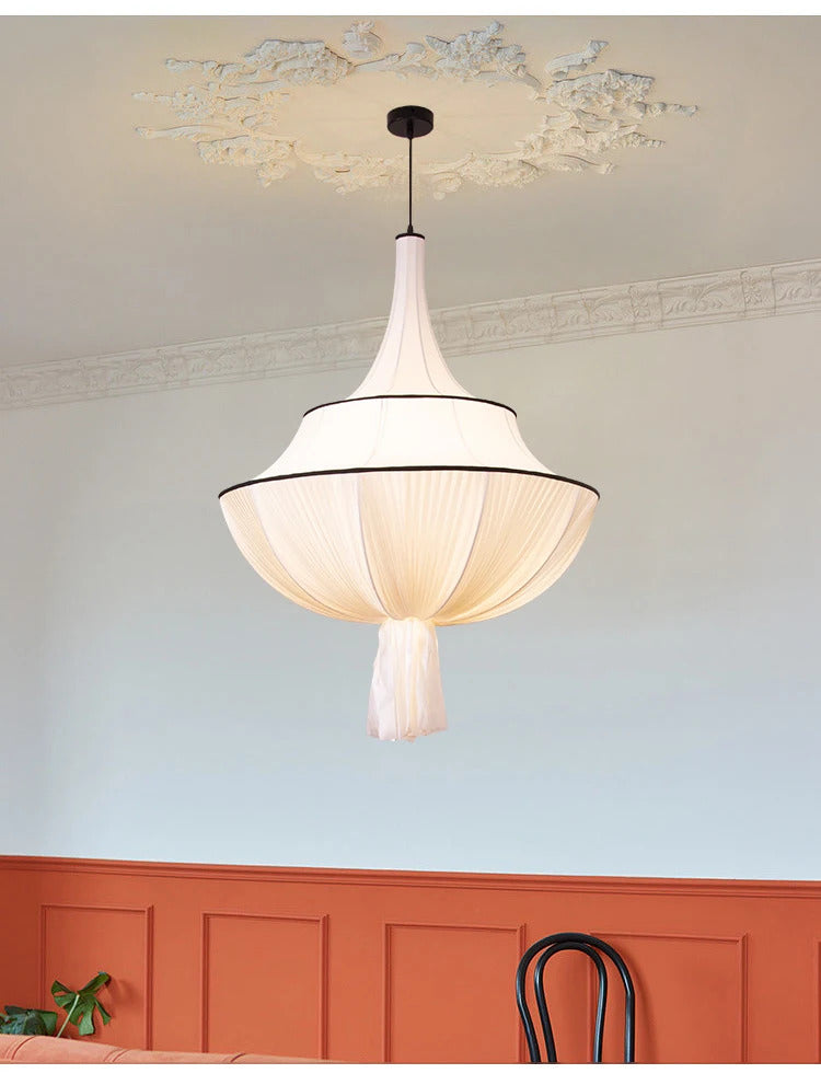 Vintage Cloth Pendant Light French Medieval Pendant Lamp