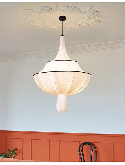 Vintage Cloth Pendant Light French Medieval Pendant Lamp