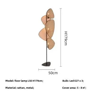 Rattan chandelier Wicker Suspension lamp