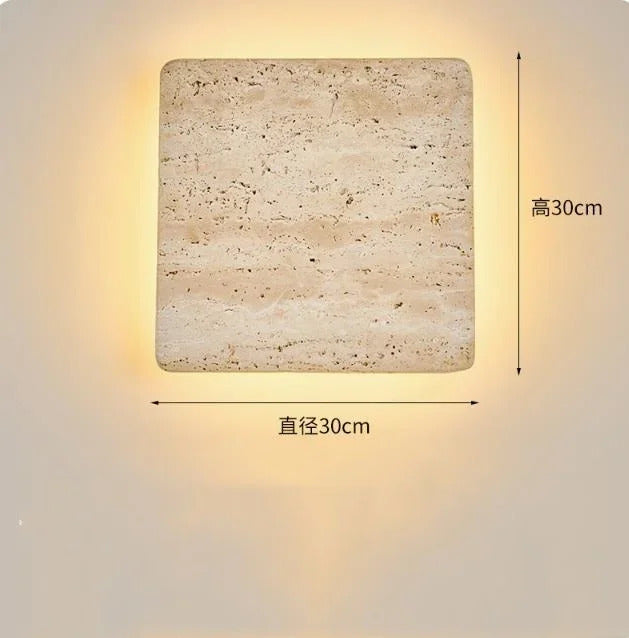 Creative Cave Stone Clock Wall Lamp Wabi Sabi Background Wall Light sconce