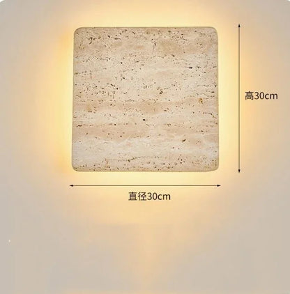 Creative Cave Stone Clock Wall Lamp Wabi Sabi Background Wall Light sconce