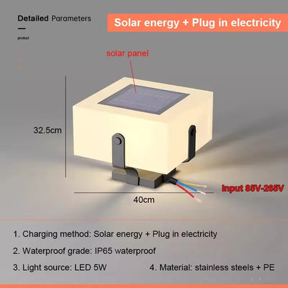 Solar Pillar Lights Villa Outdoor Waterproof  LED Wall Lamp  Gate Garden Lighting
