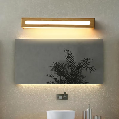 Modern Bathroom Mirror Wall Lamps Nordic Solid Wooden Linear LED Sconce light