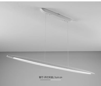 Minimalist Long Strip Wabi Sabi Dining Room Pendant Lamp Tea Bar Cafe LED Ceiling Chandelier