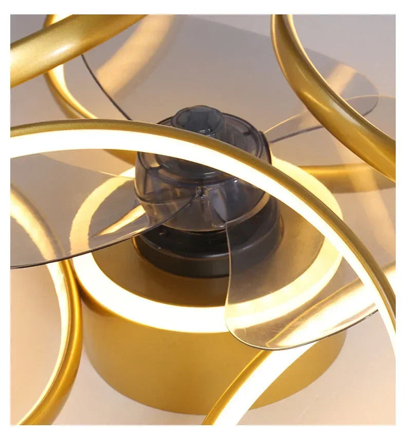 Nordic Intelligent Fan Light Color Dimming and Silent Remote Control Bedroom Lighting