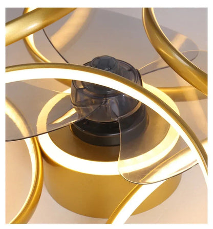 Nordic Intelligent Fan Light Color Dimming and Silent Remote Control Bedroom Lighting