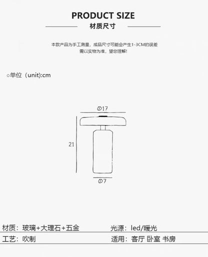 Marble luxury Table Lamps Danish Atmosphere LED Desk Light Charging Touch Switch lighting