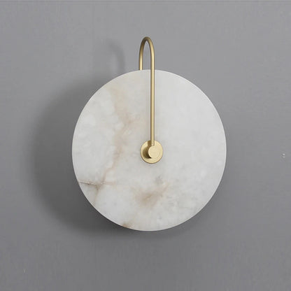 MEDIAN Wall Lamp Round Shape Gold Natural marble LED Wall sconce lighting
