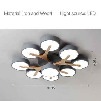 Modern Ceiling Lamp Bedroom Minimalist Wood Home Decor Lighting Fixtures