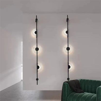 Alabaster Vertical Wall Lamp Modern Mable Wall Art Black Led Acrylic Circle Wall Lamp