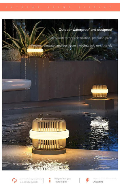 Outdoor wall column head lamps Waterproof solar floor lights  Pillar Wall lighting LED