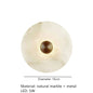 MEDIAN Wall Lamp Round Shape Gold Natural marble LED Wall sconce lighting