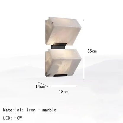 Modern Texture White Marble outdoor wall lamp corridor entry hall hotel bedside night lamp