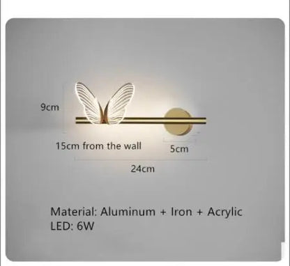 Nordic ring pendant light Acrylic butterfly lights Creative Gold luxury pendant light