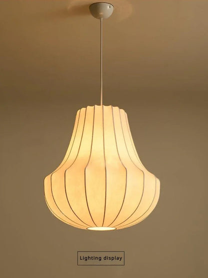 Nordic Silk Led Pendant Lights for Living Dining Room Food Tables Study Bedroom Chandelier Home Decor Hanging Light Fixture