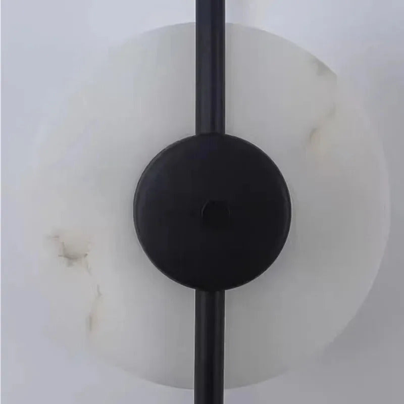 Alabaster Vertical Wall Lamp Modern Mable Wall Art Black Led Acrylic Circle Wall Lamp