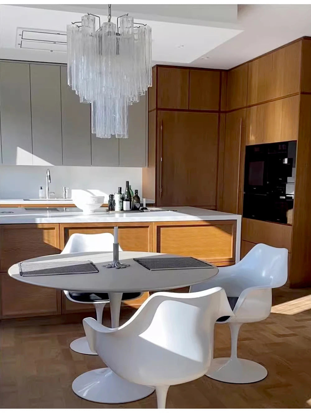 Modern Pink Glass Chandelier Designer Texture Glass Chandelie