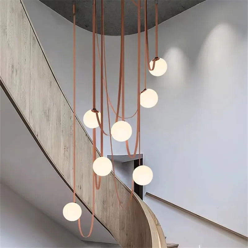 PLUSMINUS LED Belt Pendant lamp Trendy glass ball light