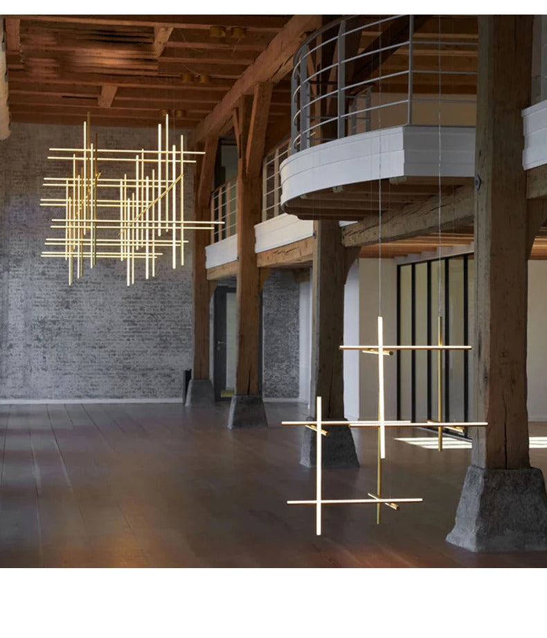 Coordinates Chandelier Modern LED Linear Ceiling Chandelier