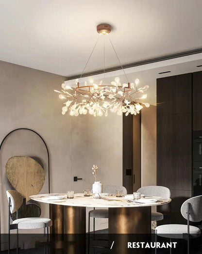 Ceiling Chandelier Nordic Hanging Living Room Chandelier Modern Kitchen Firefly Lamp Round Chandelier Lighting