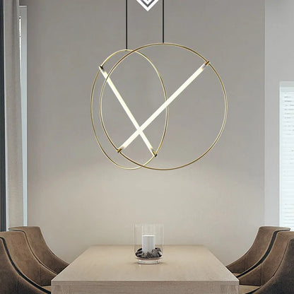 Round Suspension lamp Post-modern ring pendant light