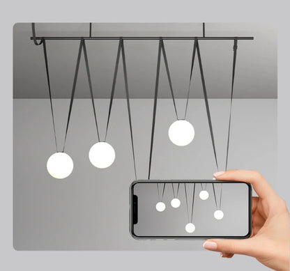 PLUSMINUS LED Belt Pendant lamp Trendy glass ball light