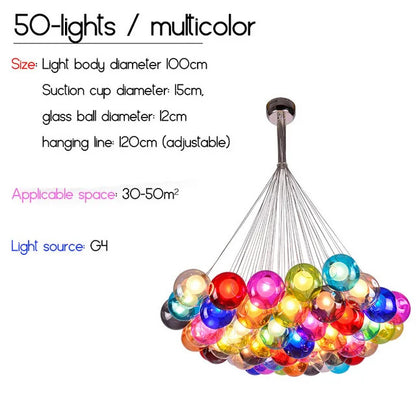 Nordic LED Bubble Lamp Chandelier Modern Clear Glass Ball Suspension Lamp