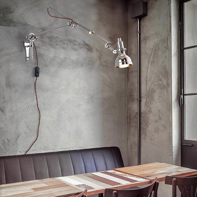Bauhaus vintage silver wall lamp American Industrial Minimalist Adjustable wall lighting