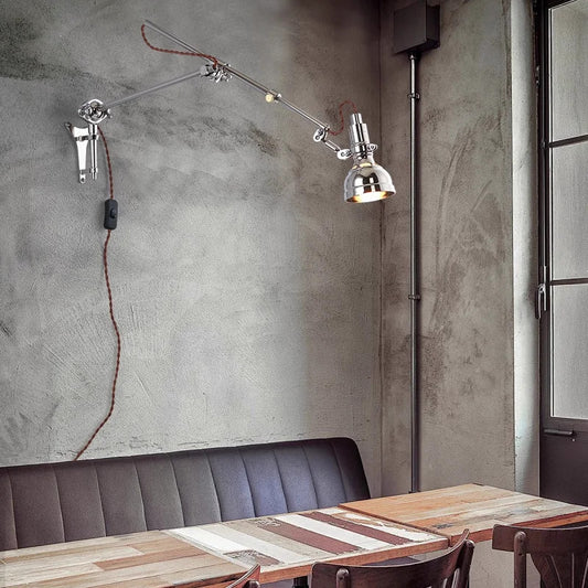 Bauhaus vintage silver wall lamp American Industrial Minimalist Adjustable wall lighting